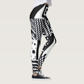 abstrakte geometrische Formen Schwarz-weiße Muster Leggings (Rechts)