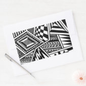 abstrakte geometrische Formen Schwarz-weiße Muster Rechteckiger Aufkleber (Umschlag)