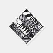 abstrakte geometrische Formen Schwarz-weiße Muster Serviette (Ecke)