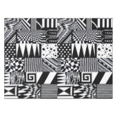 abstrakte geometrische Formen Schwarz-weiße Muster Tischdecke (Vorderseite (Horizontal))