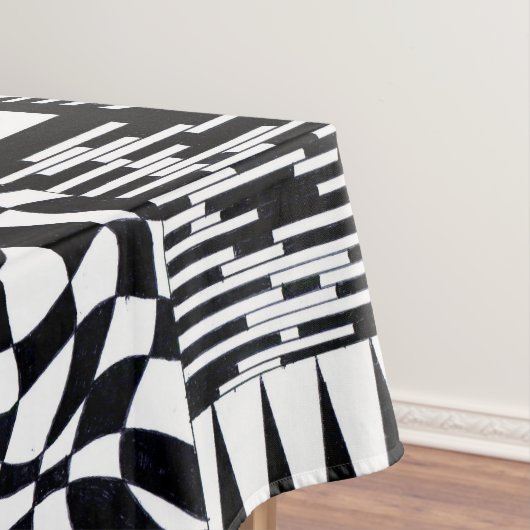 abstrakte geometrische Formen Schwarz-weiße Muster Tischdecke (Beispiel)