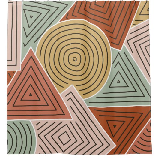 Abstrakte geometrische Formen und Linien Abbildung Duschvorhang (Vorderseite)