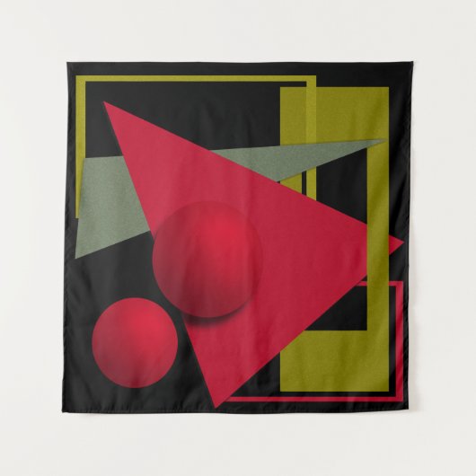 Abstrakte, geometrische Formen Wandteppich (Vorderseite (Horizontal))