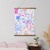 Abstrakte geometrische Formen Wandteppich Mit Holzrahmen (Schlafzimmer)