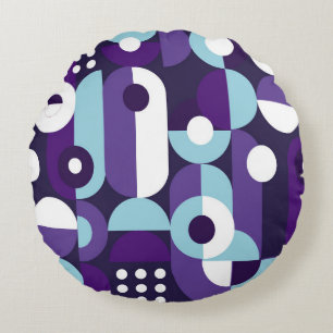 Abstrakte geometrische Formenabstrakt,kunst,kunstw Rundes Kissen