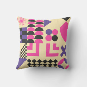Abstrakte geometrische Formmuster violett Kissen