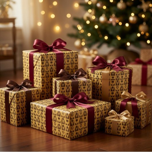 Abstrakte geometrische Gelbblume Geschenkpapier