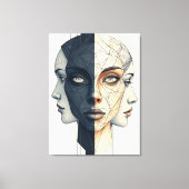 Abstrakte geometrische Gesichter Leinwanddruck (Vorderseite)