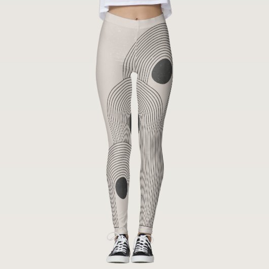 Abstrakte geometrische Gleichgewichtsformen Mitte Leggings (Vorderseite)