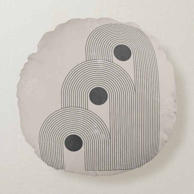 Abstrakte geometrische Gleichgewichtsformen Mitte  Rundes Kissen (Vorderseite)