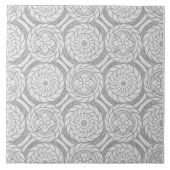 Abstrakte geometrische graue Muster Fliese (Vorderseite)