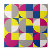 Abstrakte geometrische Graufuchsie Fliese (Vorderseite)
