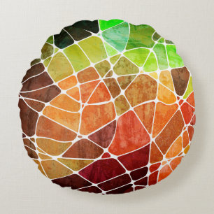 abstrakte geometrische Grunge Hintergrundabstract, Rundes Kissen