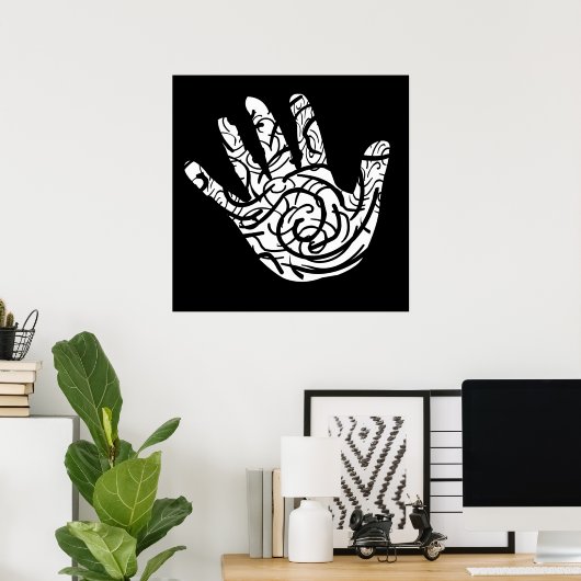 abstrakte geometrische Handfläche Poster (Heimbüro)
