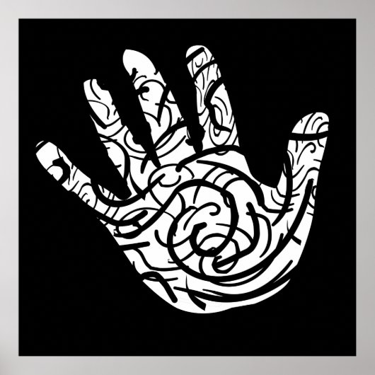 abstrakte geometrische Handfläche Poster (Vorne)