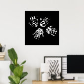 abstrakte geometrische Handflächen Poster (Heimbüro)