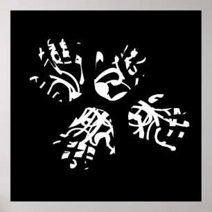 abstrakte geometrische Handflächen Poster