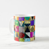 abstrakte geometrische Hintergrundkomposition, mit Kaffeetasse (Vorderseite Links)