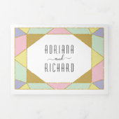 Abstrakte geometrische Hochzeit Dreifach Gefaltete Einladung (Cover)