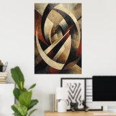 Abstrakte geometrische Holzstruktur Poster (Heimbüro)