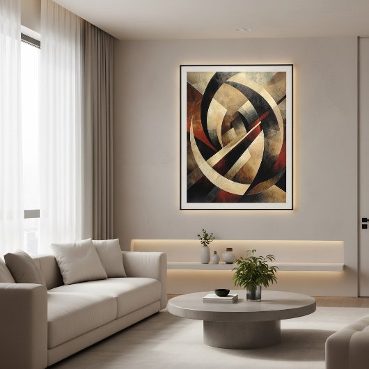 Abstrakte geometrische Holzstruktur Poster