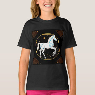 Abstrakte geometrische Illustration eines weißen P T-Shirt