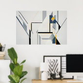Abstrakte geometrische Komposition Modern Poster (Heimbüro)