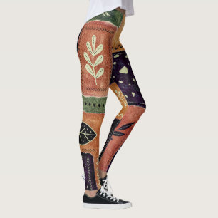 Abstrakte geometrische Kreise Formen und Blätter Leggings