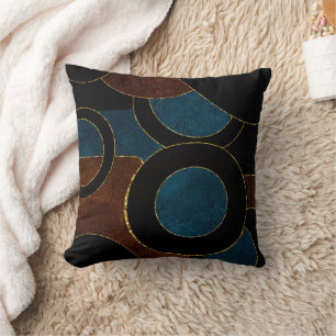 Abstrakte geometrische Kreise Gold Glitter Folie   Kissen