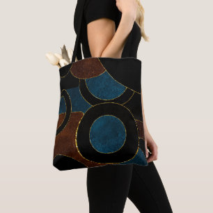 Abstrakte geometrische Kreise Gold Glitterfolie Tasche