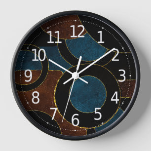 Abstrakte geometrische Kreise Gold Glitterfolie   Uhr