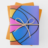 Abstrakte geometrische Kreise Linie Bunt  Geschenkpapier Set (Beispiel)