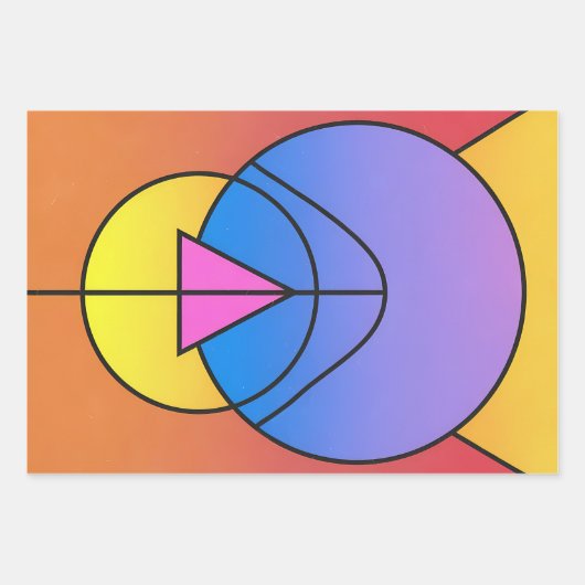 Abstrakte geometrische Kreise Linie Bunt  Geschenkpapier Set (Vorderseite)