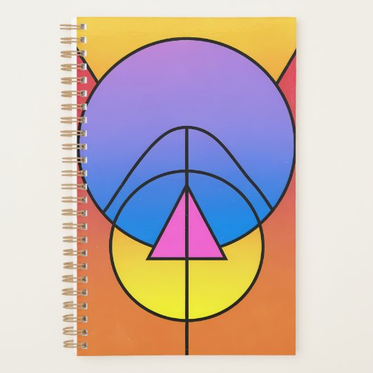 Abstrakte geometrische Kreise Linie Bunt Planer (Vorderseite)