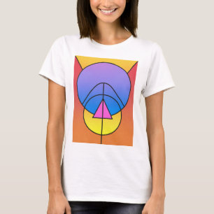 Abstrakte geometrische Kreise Linie Bunt T-Shirt