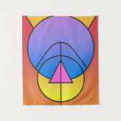 Abstrakte geometrische Kreise Linie Bunt Wandteppich (Vorderseite)