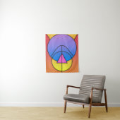 Abstrakte geometrische Kreise Linie Bunt Wandteppich (Beispiel)