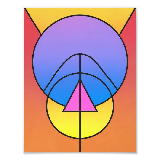 Abstrakte geometrische Kreise Linie Farbposter Fotodruck (Vorne)