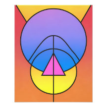 Abstrakte geometrische Kreise Linie Farbposter
