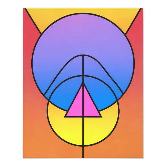 Abstrakte geometrische Kreise Linie Farbposter Fotodruck (Vorne)