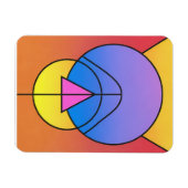 Abstrakte geometrische Kreise Linie Farbposter Magnet (Horizontal)
