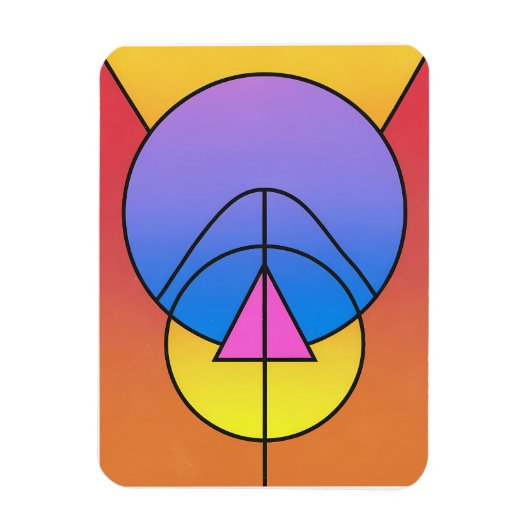 Abstrakte geometrische Kreise Linie Farbposter Magnet (Vertikal)