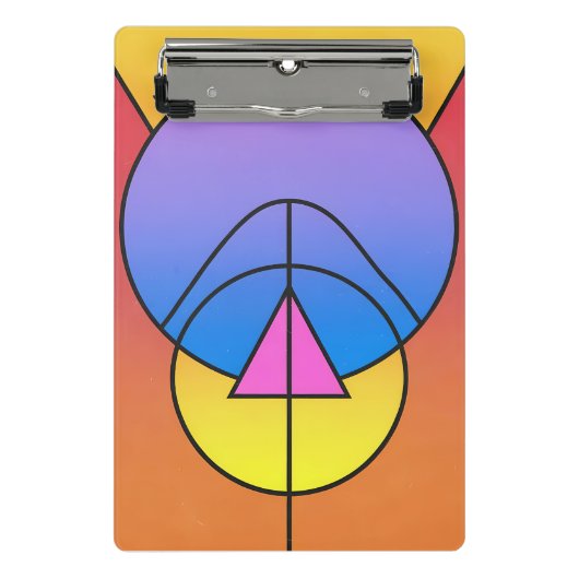 Abstrakte geometrische Kreise Linie Farbposter Mini Klemmbrett (Vorderseite)