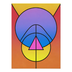 Abstrakte geometrische Kreise Linie Farbposter Poster