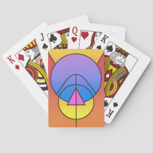 Abstrakte geometrische Kreise Linie Farbposter Spielkarten