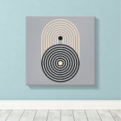 Abstrakte geometrische Kreise und Bögen Leinwanddruck (Insitu (Holzboden))