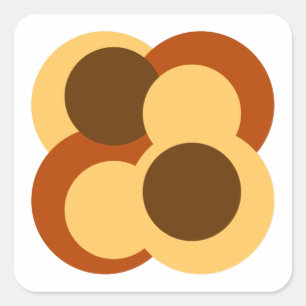 Abstrakte geometrische Kreisformen Quadratischer Aufkleber