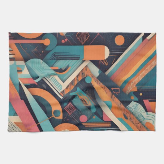 Abstrakte geometrische Kunst - Bold Vibrant Graphi Geschirrtuch (Horizontal)