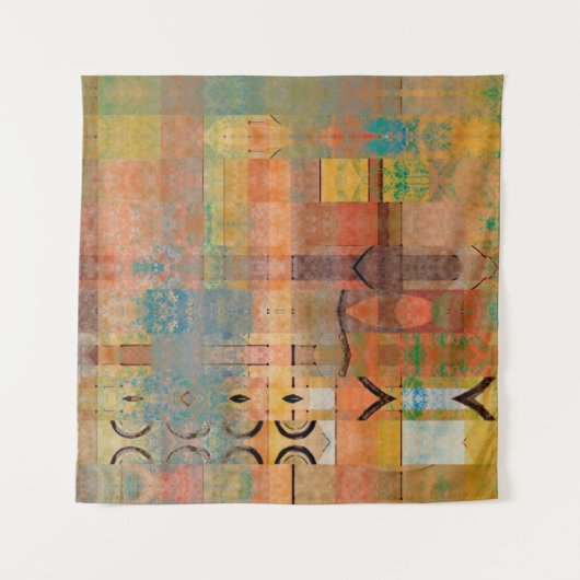abstrakte geometrische Kunst horizontale Streifen Wandteppich (Vorderseite)