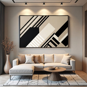 Abstrakte geometrische Kunst in neutralen Tönen Poster